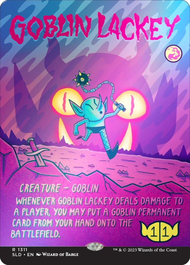 Goblin Lackey 1311 (Secret Lair Drop Series)  - Borderless Rainbow Foil | Good Games Morley