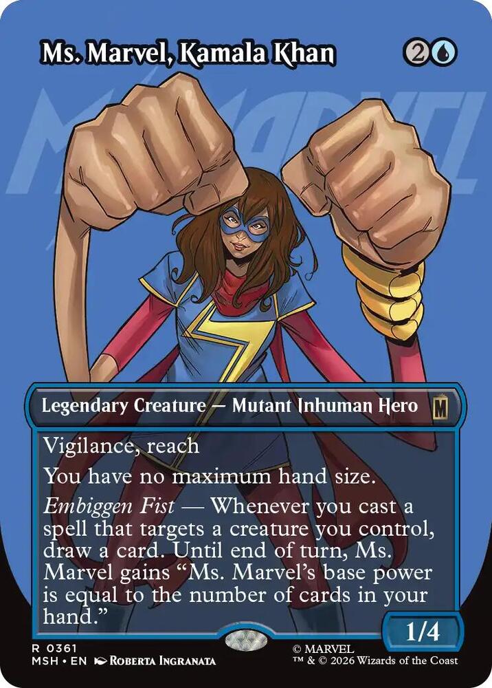 Ms Marvel Kamala Khan Borderless 361 (Marvel Super Heroes)  - Borderless Foil | Good Games Morley