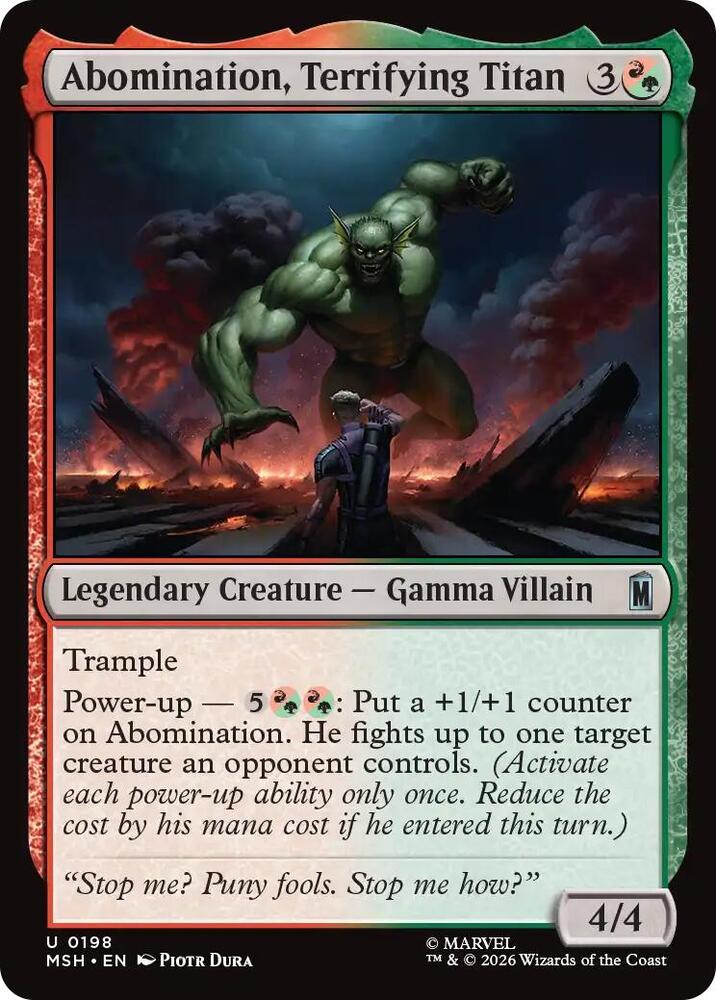 Abomination, Terrifying Titan 198 (Marvel Super Heroes)  - Foil | Good Games Morley
