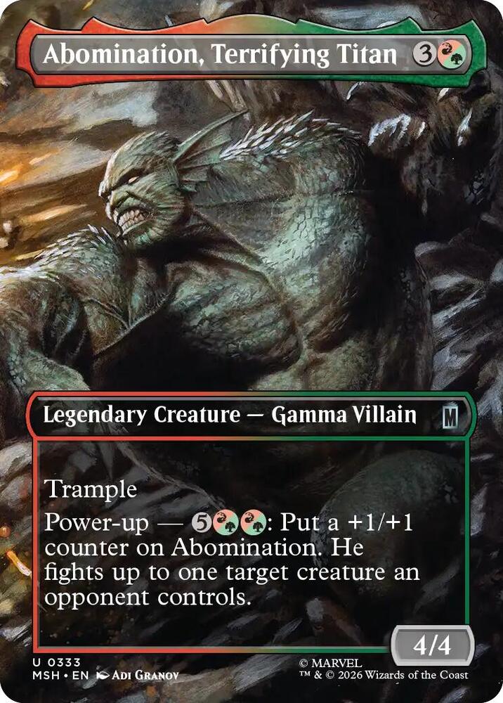 Abomination, Terrifying Titan 333 (Marvel Super Heroes)  - Borderless Foil | Good Games Morley
