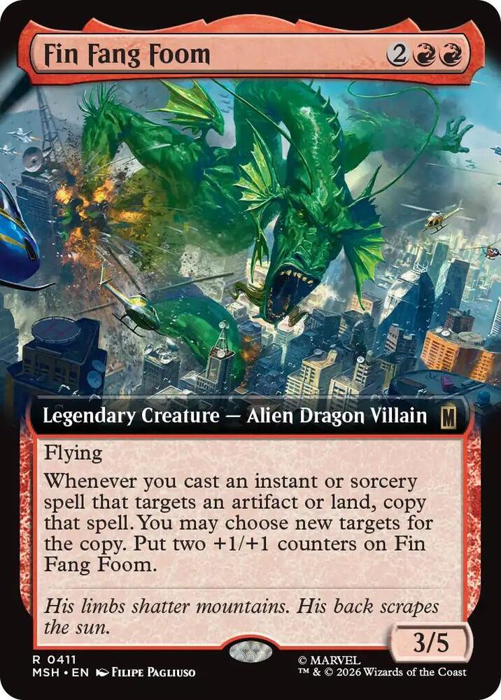 Fin Fang Foom 411 (Marvel Super Heroes)  - Extended Art Foil | Good Games Morley