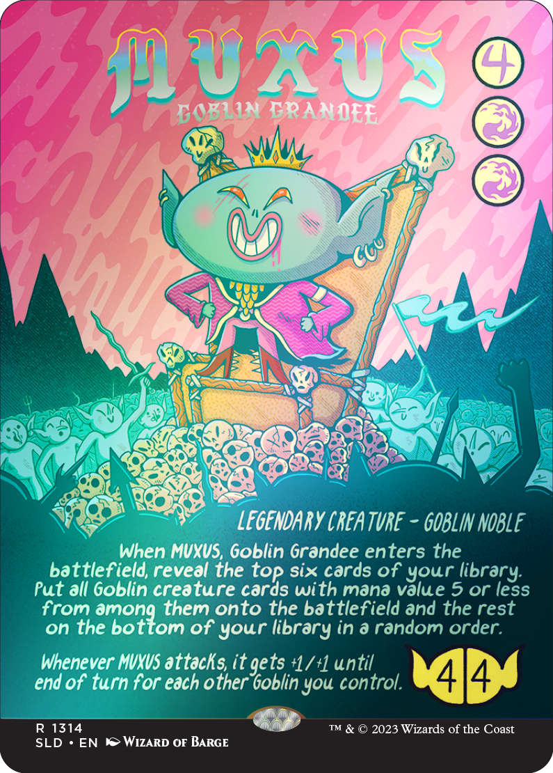 Muxus, Goblin Grandee 1314★/1 (Secret Lair Drop Series)  - Borderless Rainbow Foil | Good Games Morley