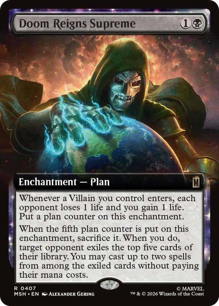 Doom Reigns Supreme Extended Art 407 (Marvel Super Heroes)  - Extended Art Foil | Good Games Morley