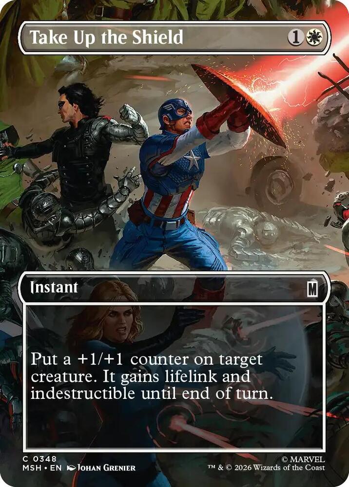 Take Up the Shield 348 (Marvel Super Heroes)  - Borderless Foil | Good Games Morley