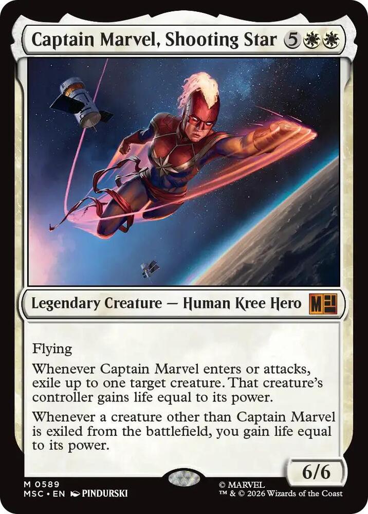 Captain Marvel Shooting Star 589 (Commander: Marvel Super Heroes)  - Foil | Good Games Morley