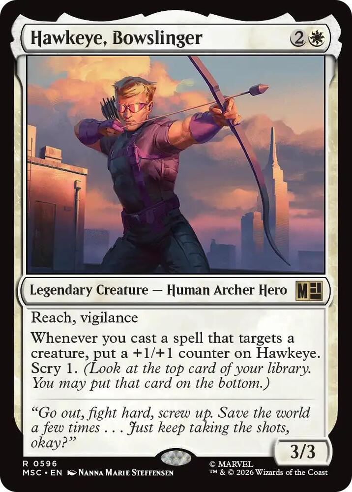 Hawkeye, Bowslinger 596 (Commander: Marvel Super Heroes)  - Foil | Good Games Morley