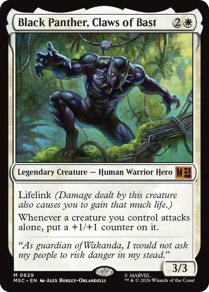 Black Panther, Claws of Bast 829 (Commander: Marvel Super Heroes)  - Foil | Good Games Morley