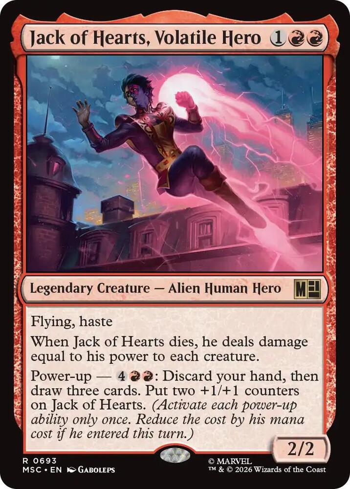Jack of Hearts, Volatile Hero 693 (Commander: Marvel Super Heroes)  - Foil | Good Games Morley