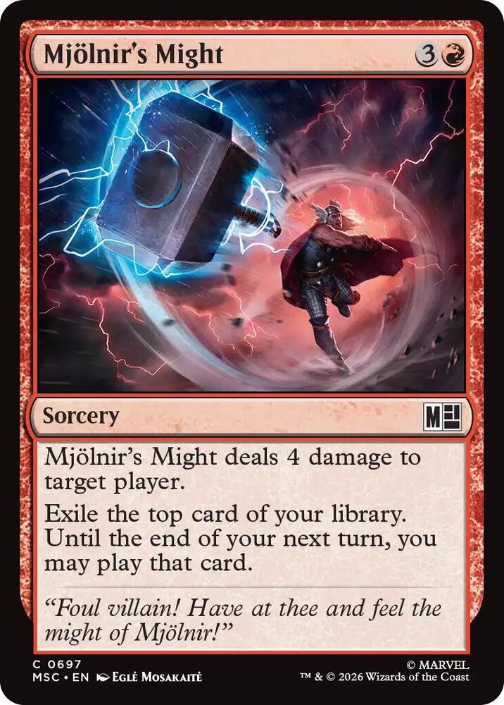 Mjollnir's Might 697 (Commander: Marvel Super Heroes)  - Foil | Good Games Morley