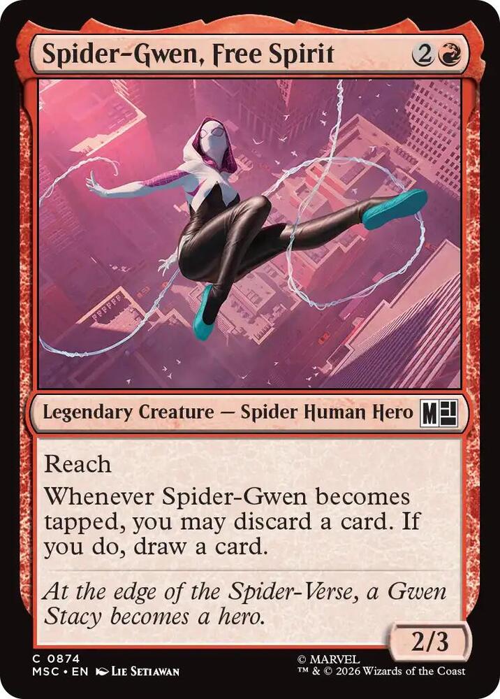 Spider-Gwen, Free Spirit 874 (Commander: Marvel Super Heroes)  - Foil | Good Games Morley