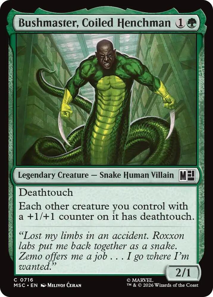 Bushmaster, Coiled Henchman 716 (Commander: Marvel Super Heroes)  - Foil | Good Games Morley