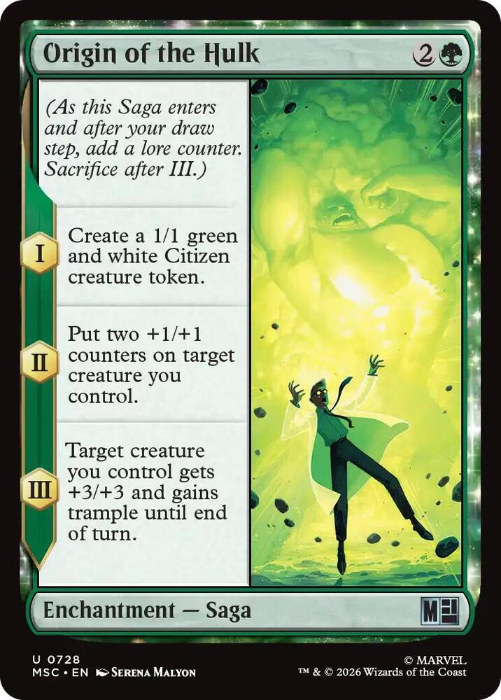 Origin of the Hulk 728 (Commander: Marvel Super Heroes)  - Foil | Good Games Morley