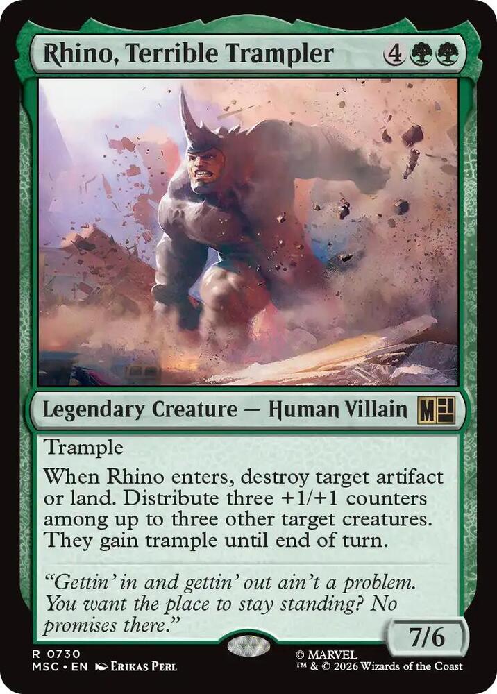 Rhino, Terrible Trampler 730 (Commander: Marvel Super Heroes)  - Foil | Good Games Morley