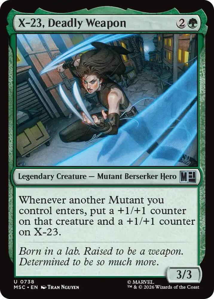 X-23, Deadly Weapon 738 (Commander: Marvel Super Heroes)  - Foil | Good Games Morley