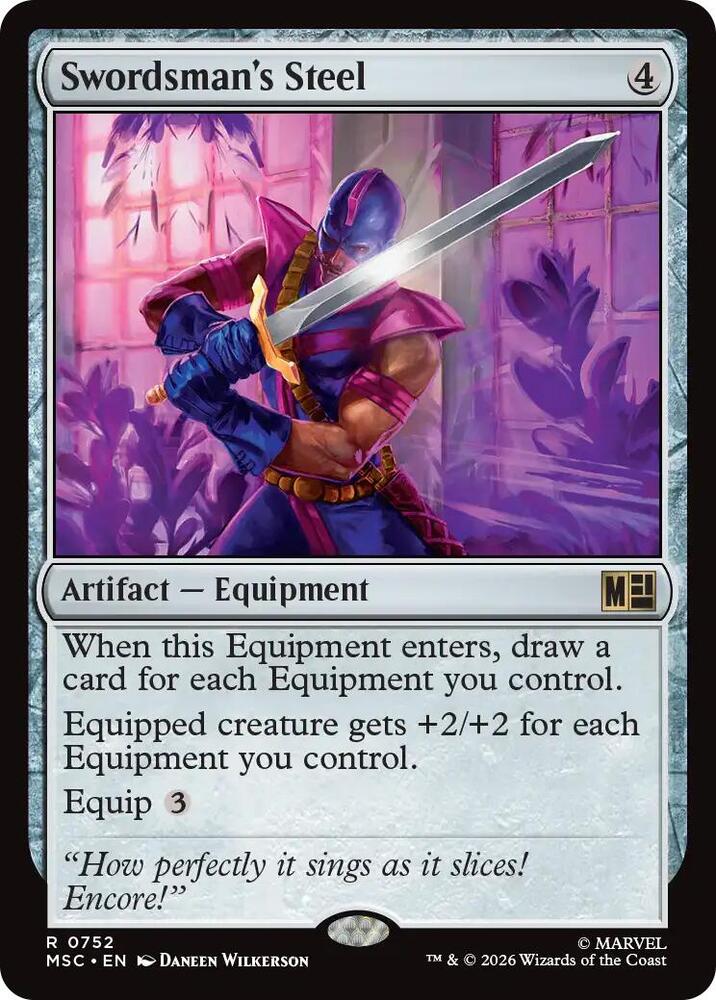 Swordsman's Steel 752 (Commander: Marvel Super Heroes)  - Foil | Good Games Morley