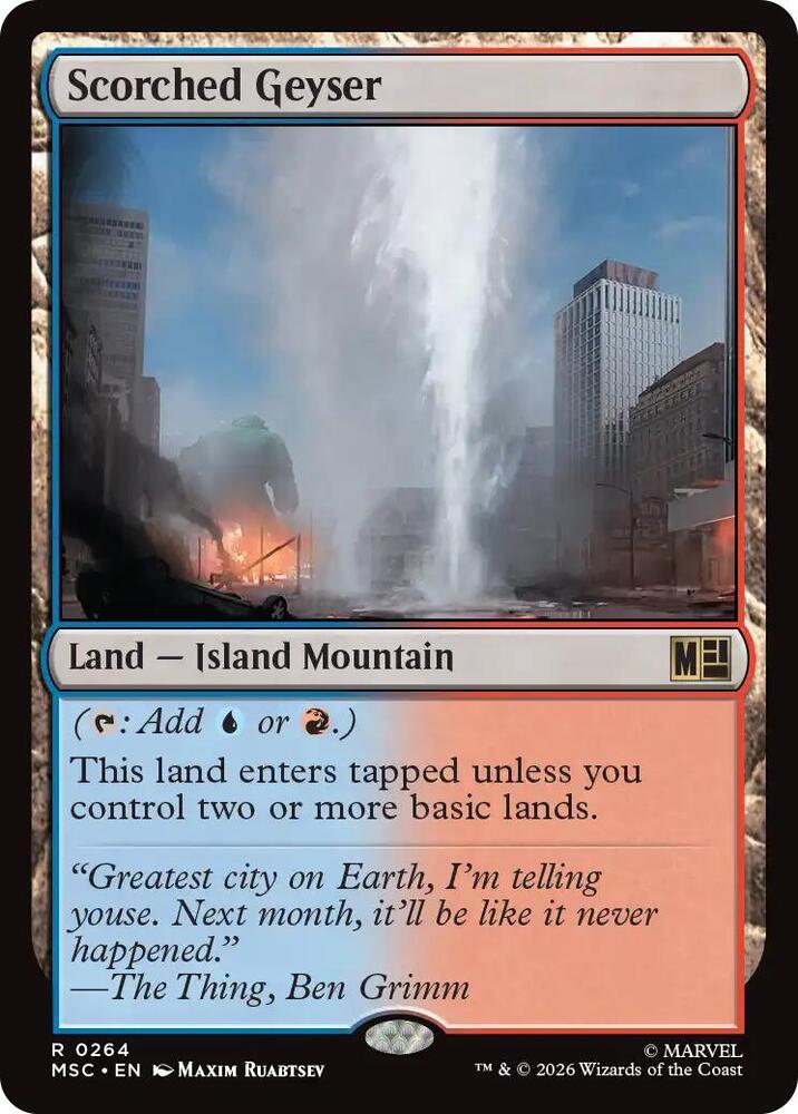 Scorched Geyser 264 (Commander: Marvel Super Heroes)  - Surge Foil | Good Games Morley