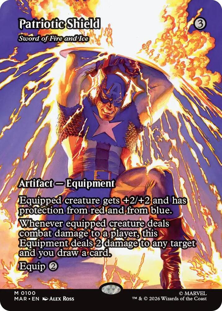 Patriotic Shield // Sword of Fire and Ice 100 (Marvel Universe Eternal-Legal)  - Borderless | Good Games Morley