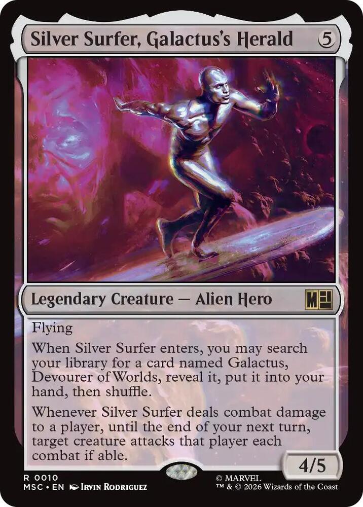 Silver Surfer, Galactus's Herald 10 (Commander: Marvel Super Heroes)  - Surge Foil | Good Games Morley