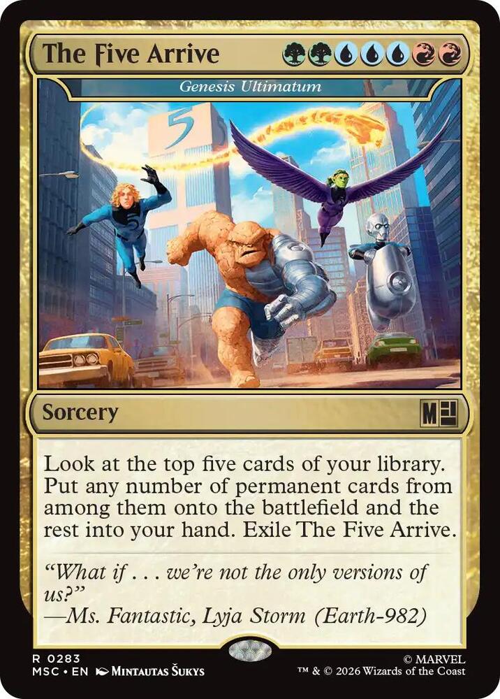 The Five Arrive // Genesis Ultimatum 283 (Commander: Marvel Super Heroes)  - Surge Foil | Good Games Morley