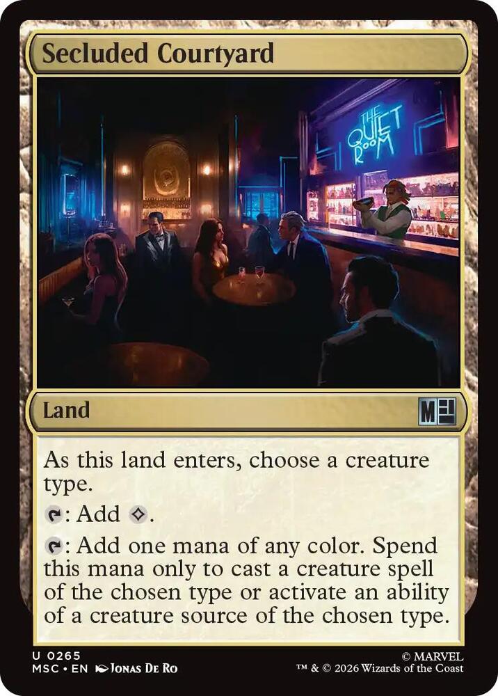 Secluded Courtyard 265 (Commander: Marvel Super Heroes)  - Surge Foil  | Good Games Morley