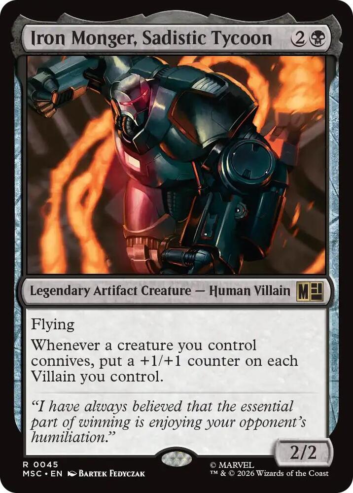 Iron Monger, Sadistic Tycoon 45 (Commander: Marvel Super Heroes)  - Surge Foil  | Good Games Morley