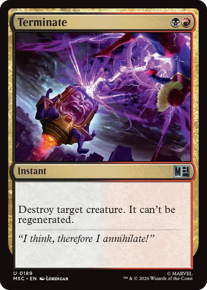 Terminate 189 (Commander: Marvel Super Heroes)  - Surge Foil  | Good Games Morley