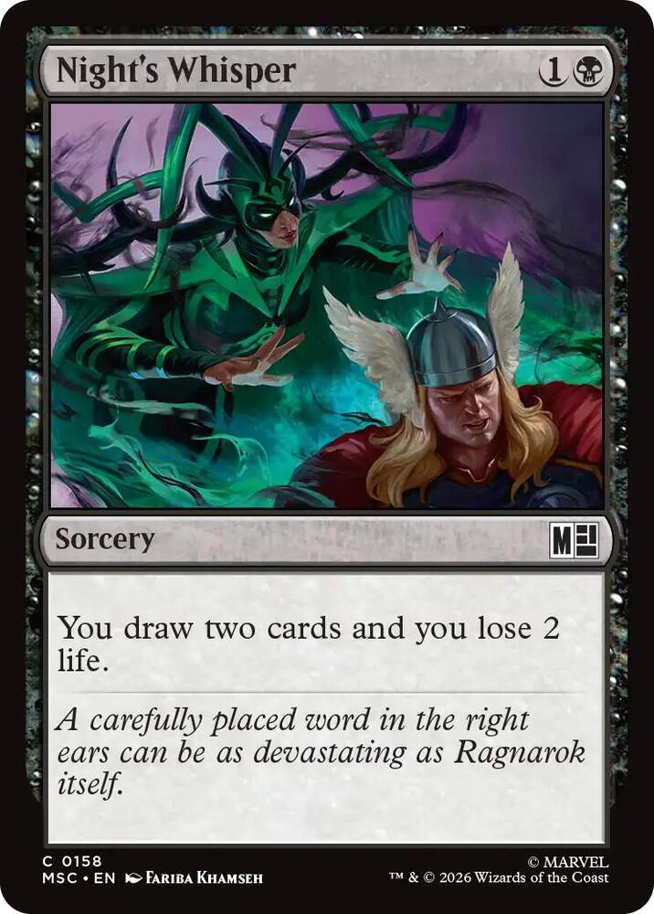 Night's Whisper 158 (Commander: Marvel Super Heroes)  - Surge Foil | Good Games Morley