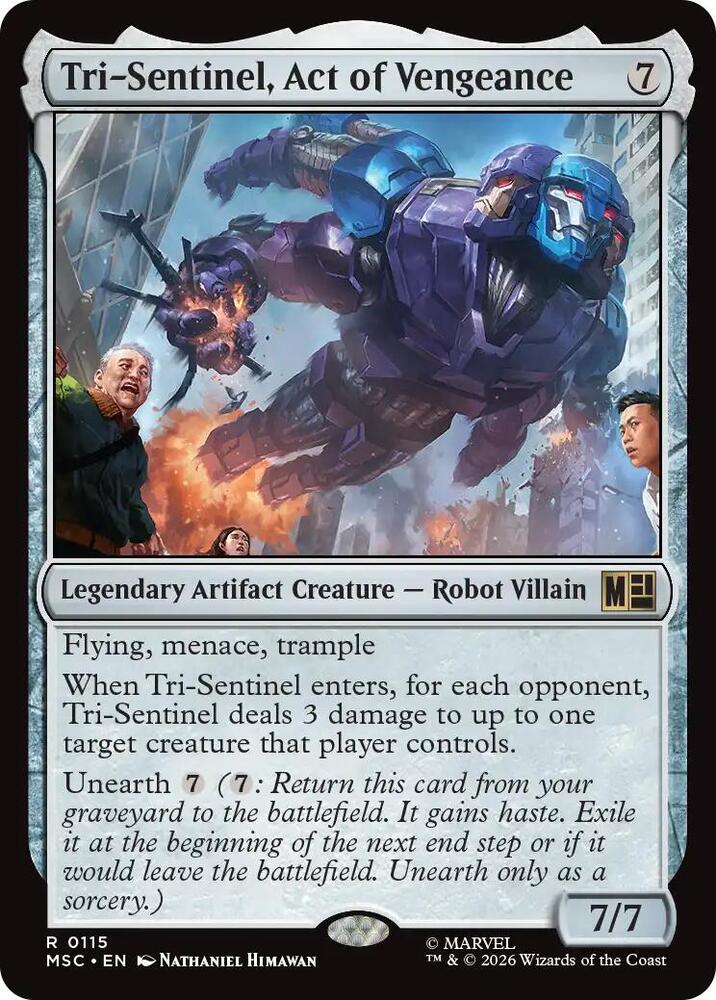 Tri-Sentinel, Act of Vengeance 115 (Commander: Marvel Super Heroes)  - Surge Foil | Good Games Morley