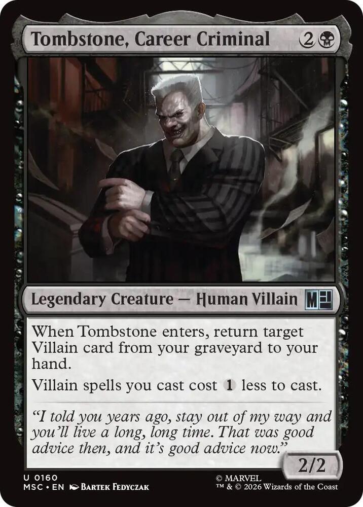 Tombstone, Career Criminal 160 (Commander: Marvel Super Heroes)  - Surge Foil | Good Games Morley