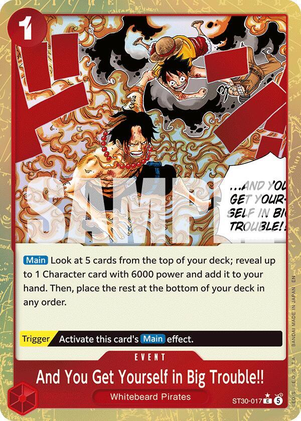 And You Get Yourself in Big Trouble Parallel ST30-017 (Starter Deck EX: Luffy & Ace)  - Foil | Good Games Morley
