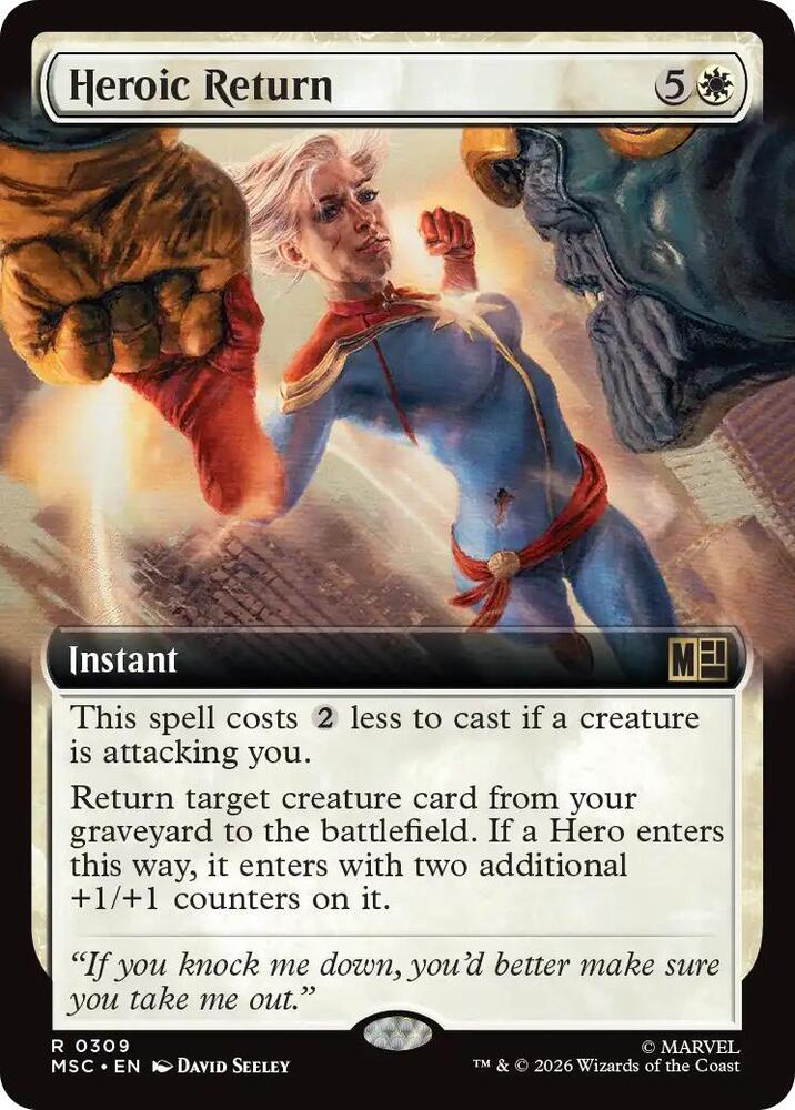 Heroic Return Extended Art 309 (Commander: Marvel Super Heroes)  - Extended Art | Good Games Morley