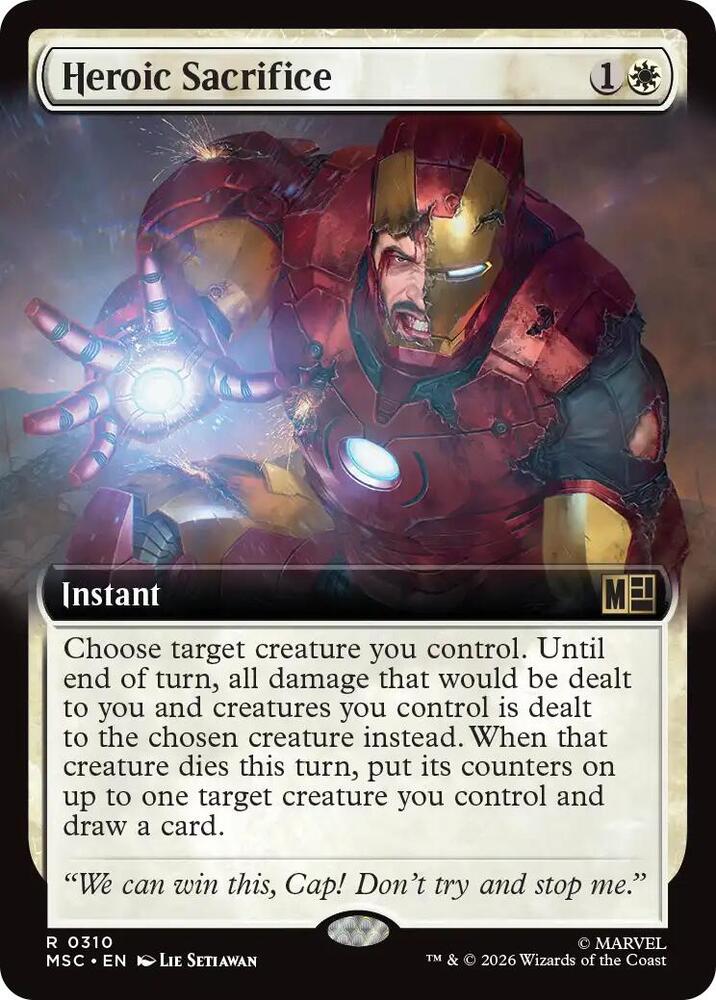 Heroic Sacrifice Extended Art 310 (Commander: Marvel Super Heroes)  - Extended Art | Good Games Morley