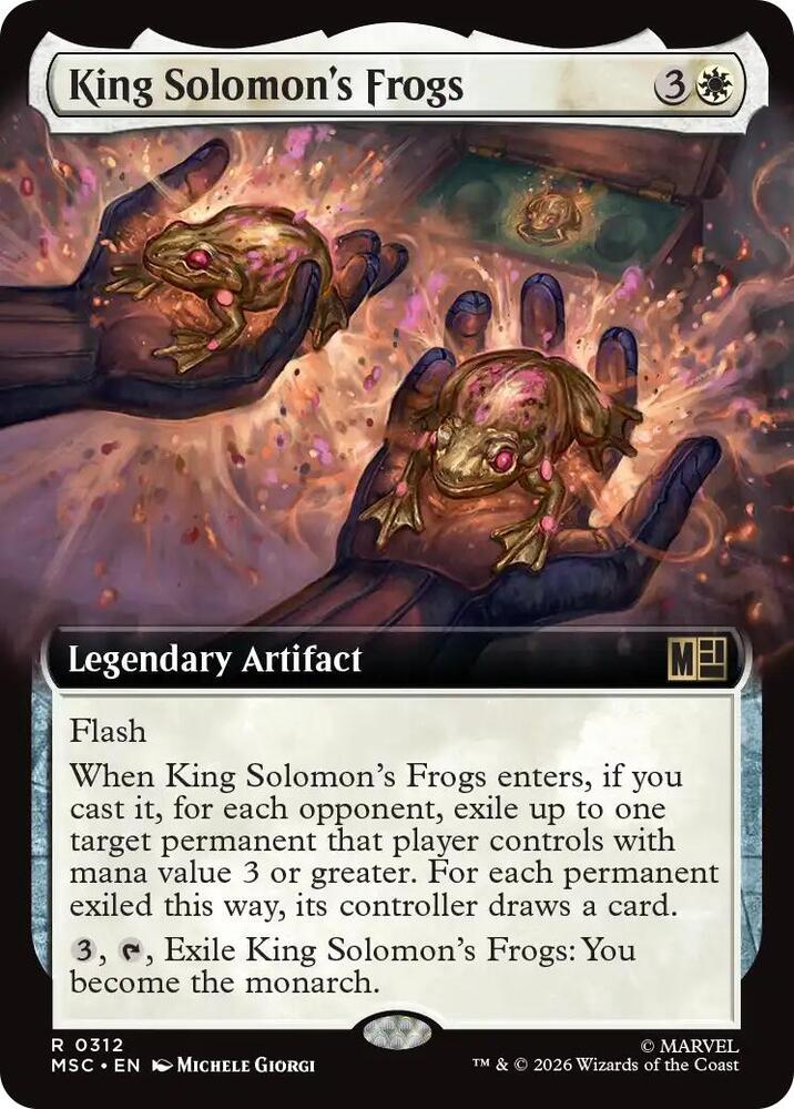 King Solomons Frogs Extended Art 312 (Commander: Marvel Super Heroes)  - Extended Art Foil  | Good Games Morley