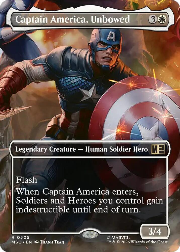 Captain America, Unbowed 505 (Commander: Marvel Super Heroes)  - Borderless | Good Games Morley