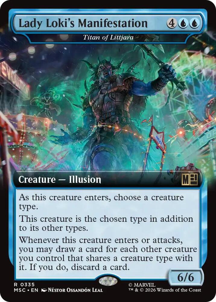 Lady Lokis Manifestation Titan of Littjara Extended Art 335 (Commander: Marvel Super Heroes)  - Extended Art | Good Games Morley