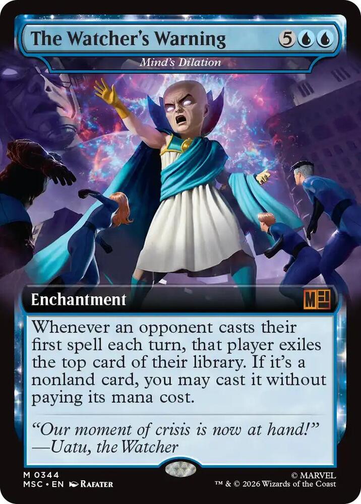 The Watchers Warning Minds Dilation Extended Art 344 (Commander: Marvel Super Heroes)  - Extended Art | Good Games Morley