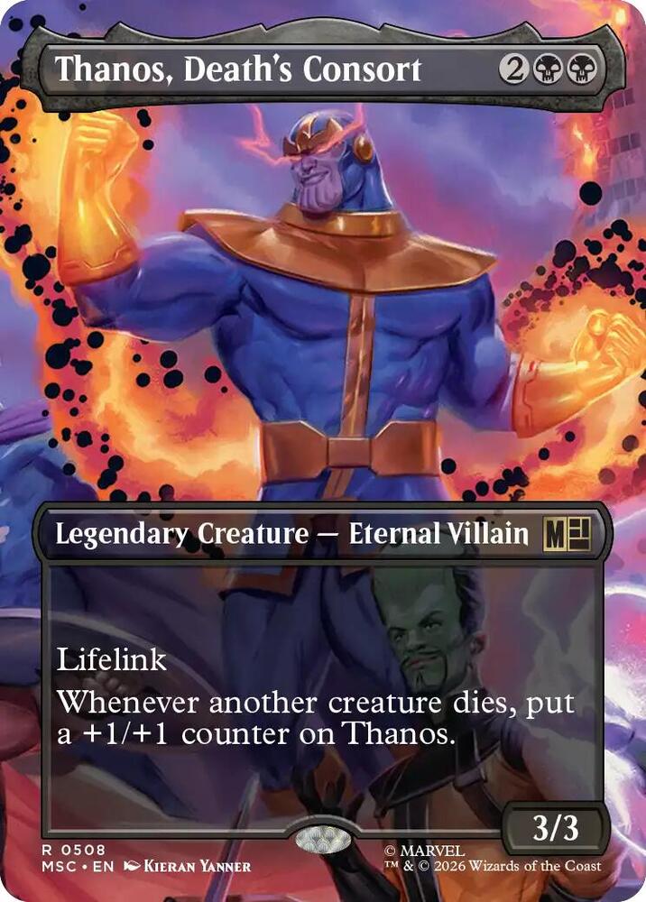 Thanos Deaths Consort Borderless 508 (Commander: Marvel Super Heroes)  - Borderless Foil | Good Games Morley