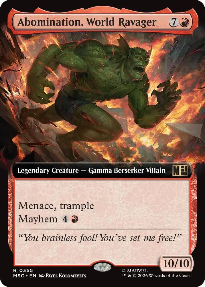 Abomination World Ravager Extended Art 355 (Commander: Marvel Super Heroes)  - Extended Art | Good Games Morley
