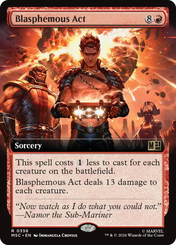 Blasphemous Act Extended Art 358 (Commander: Marvel Super Heroes)  - Extended Art | Good Games Morley