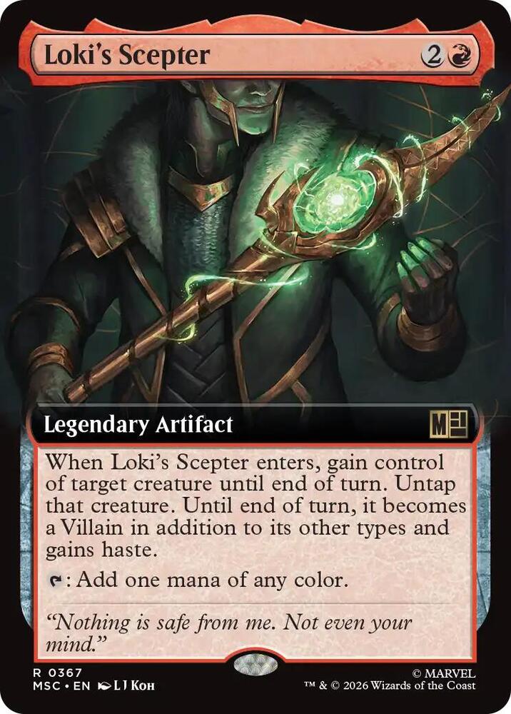 Lokis Scepter Extended Art 367 (Commander: Marvel Super Heroes)  - Extended Art | Good Games Morley