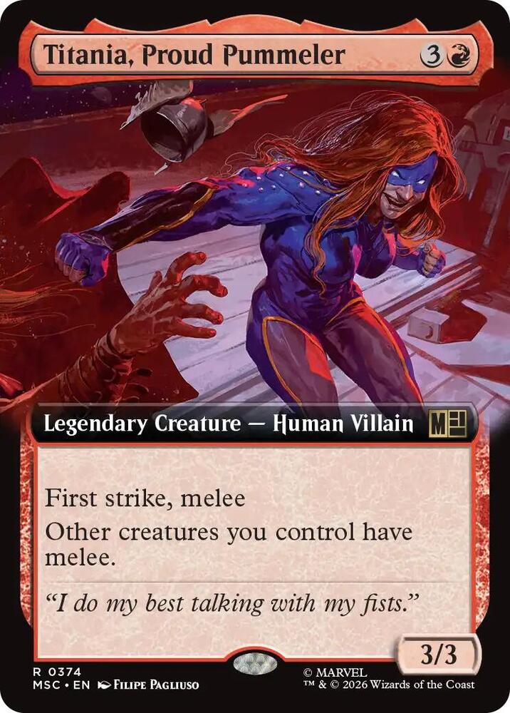 Titania, Proud Pummeler 374 (Commander: Marvel Super Heroes)  - Extended Art | Good Games Morley