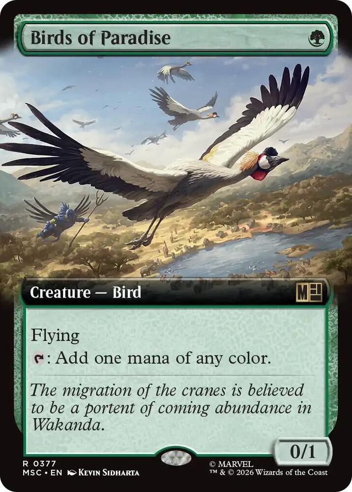 Birds of Paradise Extended Art 377 (Commander: Marvel Super Heroes)  - Extended Art | Good Games Morley
