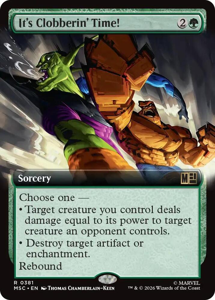 Its Clobberin Time Extended Art 381 (Commander: Marvel Super Heroes)  - Extended Art | Good Games Morley