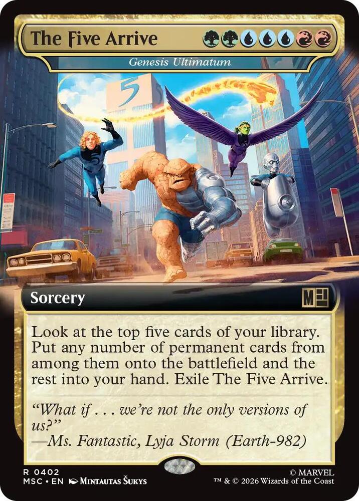 The Five Arrive Genesis Ultimatum Extended Art 402 (Commander: Marvel Super Heroes)  - Extended Art | Good Games Morley