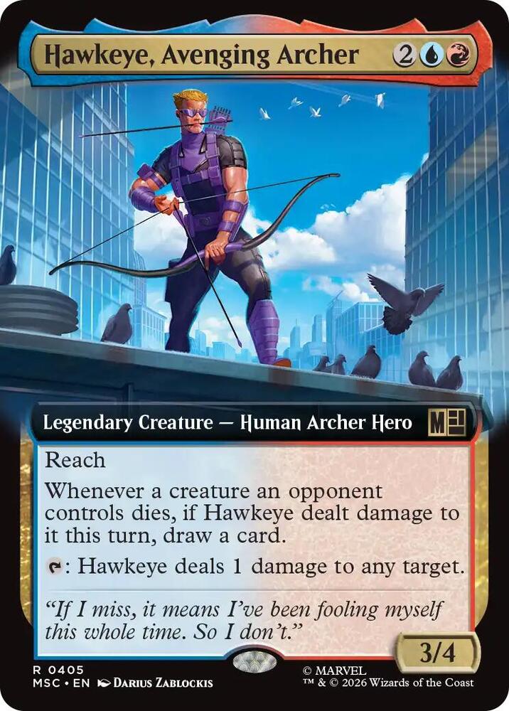 Hawkeye Avenging Archer Extended Art 405 (Commander: Marvel Super Heroes)  - Extended Art | Good Games Morley