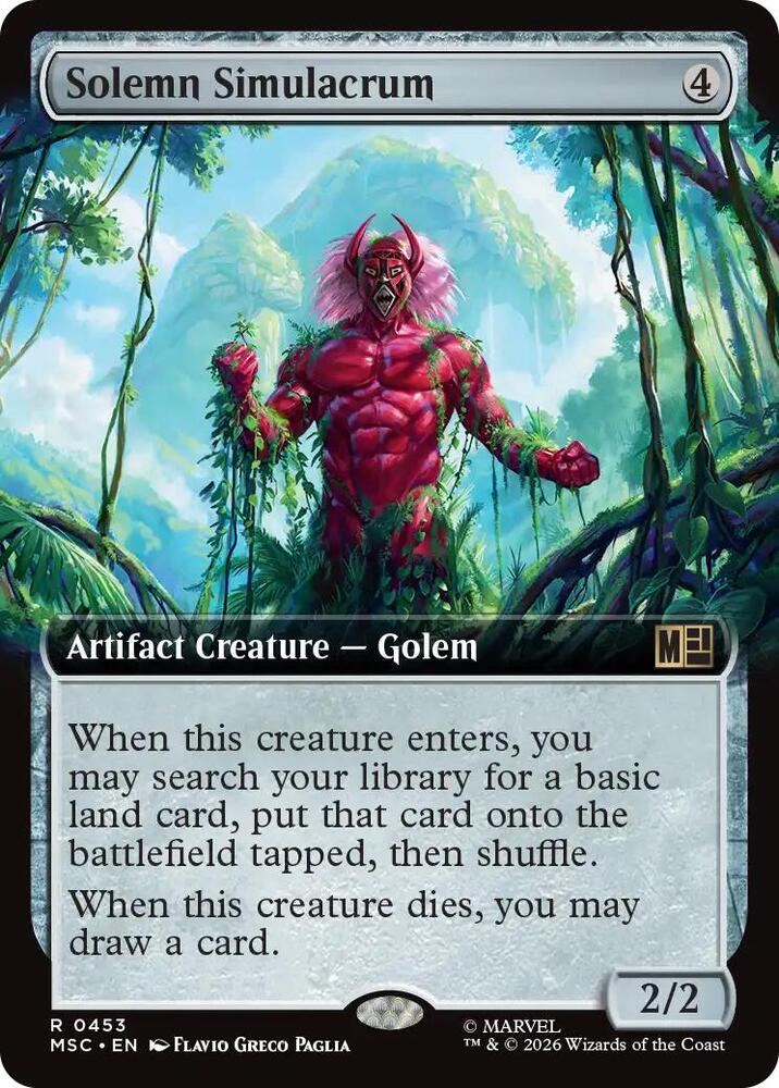 Solemn Simulacrum Extended Art 453 (Commander: Marvel Super Heroes)  - Extended Art | Good Games Morley