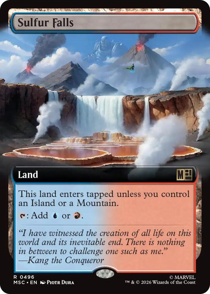 Sulfur Falls Extended Art 496 (Commander: Marvel Super Heroes)  | Good Games Morley