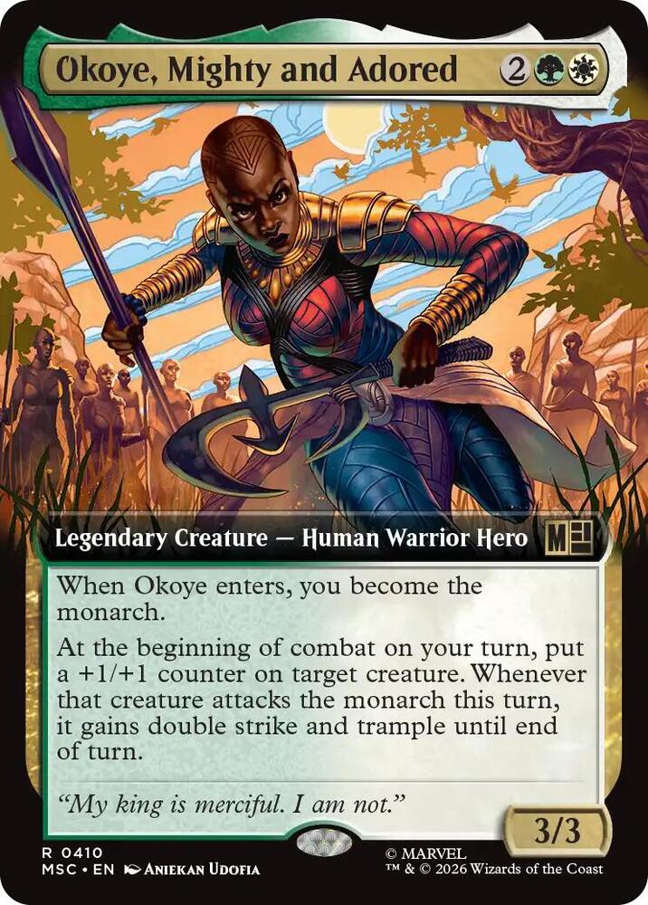 Okoye, Mighty and Adored 410 (Commander: Marvel Super Heroes)  - Extended Art | Good Games Morley