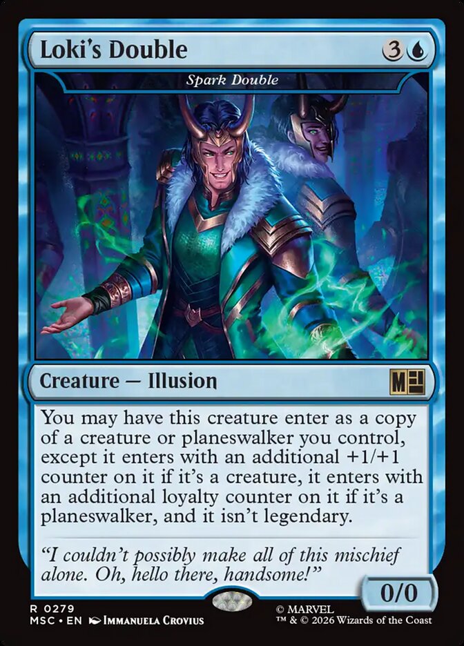 Loki's Double // Spark Double 279 (Commander: Marvel Super Heroes)  - Surge Foil | Good Games Morley