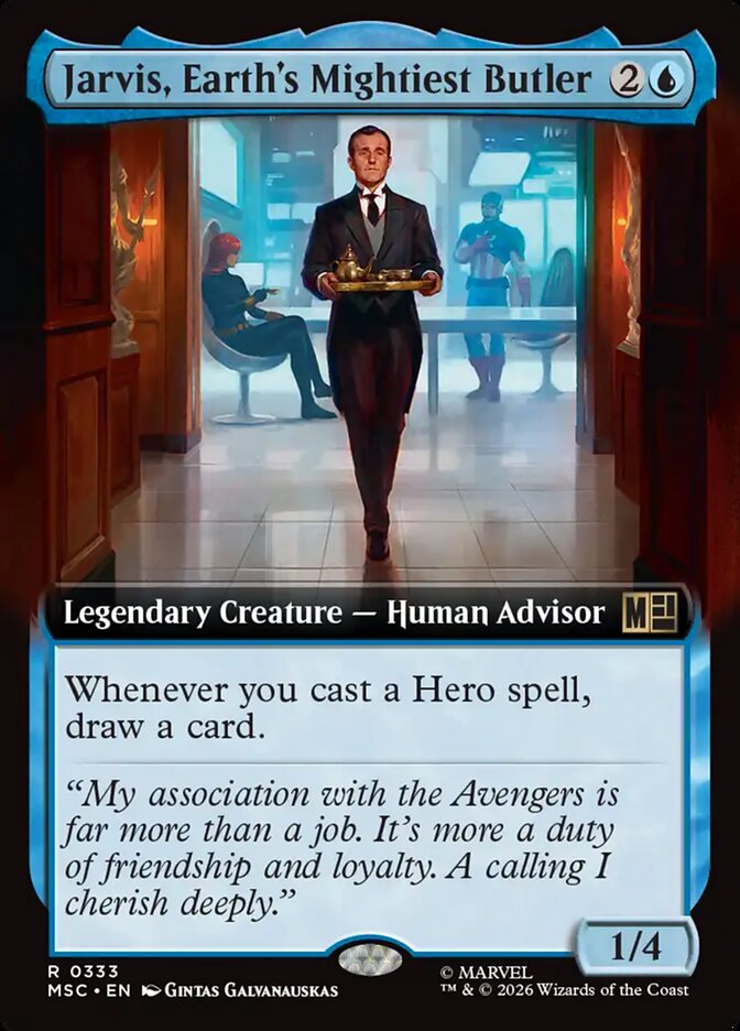 Jarvis Earths Mightiest Butler Extended Art 333 (Commander: Marvel Super Heroes)  - Extended Art | Good Games Morley